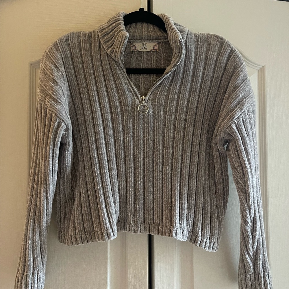 Pink Rose Soft Women’s  Half Zip Sweater